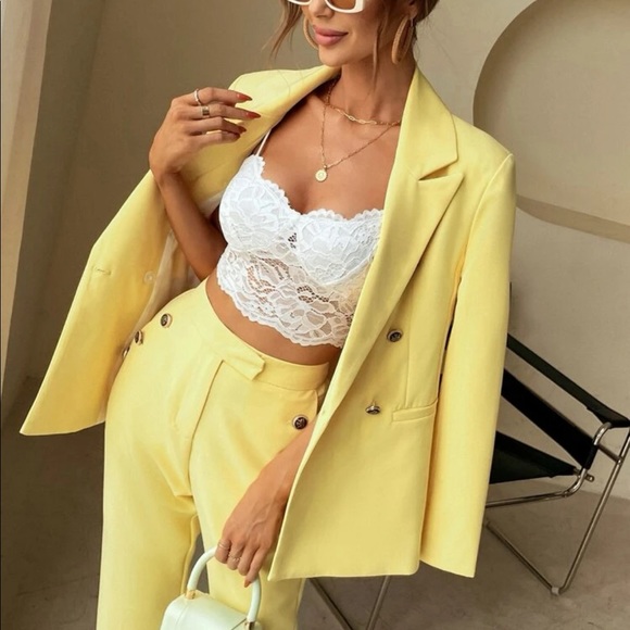 Lapel Neck Double Breasted Blazer - Picture 4 of 10